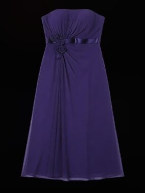Bill Levkoff Strapless A-Line Dress in Vibrant Purple